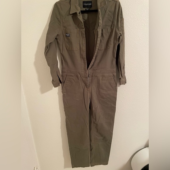Wildfang Olive Essential Coveralls sz Medium - Picture 7 of 10